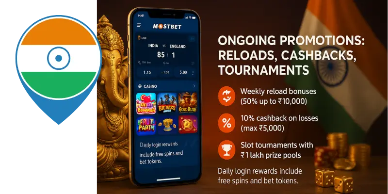 Ongoing Promotions: Reloads, Cashbacks, Tournaments